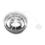 GloboStar® SIERA 203-0167 Μοντέρνο Κρεμαστό Φωτιστικό Καπέλο Μονόφωτο 1 x E27 IP20 Γκρι Ύφασμα με Ασημί Λεπτομέρεια - Μ38 x Π38 x Υ26cm