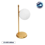 GloboStar® GLOBUS 203-0182 Μοντέρνο Επιτραπέζιο Φωτιστικό Πορτατίφ Μονόφωτο 1 x E27 IP20 Χρυσο Μέταλλο με Λευκό Γυαλί - Μ21 x Π16.5 x Υ45cm