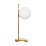 GloboStar® GLOBUS 203-0182 Μοντέρνο Επιτραπέζιο Φωτιστικό Πορτατίφ Μονόφωτο 1 x E27 IP20 Χρυσο Μέταλλο με Λευκό Γυαλί - Μ21 x Π16.5 x Υ45cm