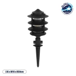 GloboStar® LANTERNA 203-0242 Μοντέρνο Καρφωτό Φωτιστικό Φαναράκι Μονόφωτο 1 x E27 IP44 Μαύρο & Διάφανο Πλαστικό - Μ17 x Π17 x Υ80cm