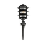 GloboStar® LANTERNA 203-0242 Μοντέρνο Καρφωτό Φωτιστικό Φαναράκι Μονόφωτο 1 x E27 IP44 Μαύρο & Διάφανο Πλαστικό - Μ17 x Π17 x Υ80cm