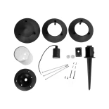 GloboStar® LANTERNA 203-0242 Μοντέρνο Καρφωτό Φωτιστικό Φαναράκι Μονόφωτο 1 x E27 IP44 Μαύρο & Διάφανο Πλαστικό - Μ17 x Π17 x Υ80cm