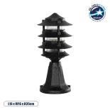 GloboStar® LANTERNA 203-0243 Μοντέρνο Επιδαπέδιο Φωτιστικό Φαναράκι Μονόφωτο 1 x E27 IP44 Μαύρο & Διάφανο Πλαστικό - Μ16 x Π16 x Υ35cm