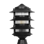 GloboStar® LANTERNA 203-0243 Μοντέρνο Επιδαπέδιο Φωτιστικό Φαναράκι Μονόφωτο 1 x E27 IP44 Μαύρο & Διάφανο Πλαστικό - Μ16 x Π16 x Υ35cm