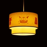 GloboStar® OWL 204-0001 Παιδικό Κρεμαστό Φωτιστικό Φιγούρα Μονόφωτο 1 x E27 IP20 Πολύχρωμο Ύφασμα - Μ30 x Π30 x Υ24cm