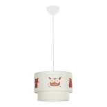 GloboStar® OWL 204-0001 Παιδικό Κρεμαστό Φωτιστικό Φιγούρα Μονόφωτο 1 x E27 IP20 Πολύχρωμο Ύφασμα - Μ30 x Π30 x Υ24cm