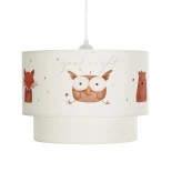 GloboStar® OWL 204-0001 Παιδικό Κρεμαστό Φωτιστικό Φιγούρα Μονόφωτο 1 x E27 IP20 Πολύχρωμο Ύφασμα - Μ30 x Π30 x Υ24cm