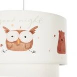 GloboStar® OWL 204-0001 Παιδικό Κρεμαστό Φωτιστικό Φιγούρα Μονόφωτο 1 x E27 IP20 Πολύχρωμο Ύφασμα - Μ30 x Π30 x Υ24cm