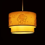GloboStar® ELEPHANT 204-0002 Παιδικό Κρεμαστό Φωτιστικό Φιγούρα Μονόφωτο 1 x E27 IP20 Πολύχρωμο Ύφασμα - Μ30 x Π30 x Υ24cm