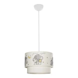 GloboStar® ELEPHANT 204-0002 Παιδικό Κρεμαστό Φωτιστικό Φιγούρα Μονόφωτο 1 x E27 IP20 Πολύχρωμο Ύφασμα - Μ30 x Π30 x Υ24cm