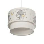 GloboStar® ELEPHANT 204-0002 Παιδικό Κρεμαστό Φωτιστικό Φιγούρα Μονόφωτο 1 x E27 IP20 Πολύχρωμο Ύφασμα - Μ30 x Π30 x Υ24cm