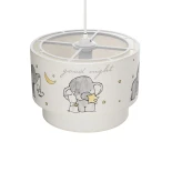 GloboStar® ELEPHANT 204-0002 Παιδικό Κρεμαστό Φωτιστικό Φιγούρα Μονόφωτο 1 x E27 IP20 Πολύχρωμο Ύφασμα - Μ30 x Π30 x Υ24cm