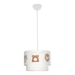 GloboStar® BEAR 204-0003 Παιδικό Κρεμαστό Φωτιστικό Φιγούρα Μονόφωτο 1 x E27 IP20 Πολύχρωμο Ύφασμα - Μ30 x Π30 x Υ24cm