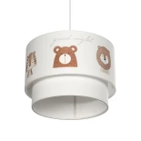 GloboStar® BEAR 204-0003 Παιδικό Κρεμαστό Φωτιστικό Φιγούρα Μονόφωτο 1 x E27 IP20 Πολύχρωμο Ύφασμα - Μ30 x Π30 x Υ24cm