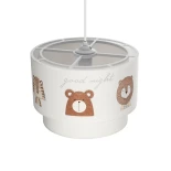 GloboStar® BEAR 204-0003 Παιδικό Κρεμαστό Φωτιστικό Φιγούρα Μονόφωτο 1 x E27 IP20 Πολύχρωμο Ύφασμα - Μ30 x Π30 x Υ24cm