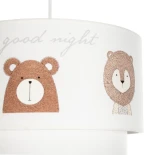GloboStar® BEAR 204-0003 Παιδικό Κρεμαστό Φωτιστικό Φιγούρα Μονόφωτο 1 x E27 IP20 Πολύχρωμο Ύφασμα - Μ30 x Π30 x Υ24cm