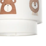 GloboStar® BEAR 204-0003 Παιδικό Κρεμαστό Φωτιστικό Φιγούρα Μονόφωτο 1 x E27 IP20 Πολύχρωμο Ύφασμα - Μ30 x Π30 x Υ24cm