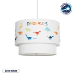 GloboStar® DINO 204-0006 Παιδικό Κρεμαστό Φωτιστικό Φιγούρα Μονόφωτο 1 x E27 IP20 Πολύχρωμο Ύφασμα - Μ30 x Π30 x Υ24cm