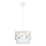 GloboStar® DINO 204-0006 Παιδικό Κρεμαστό Φωτιστικό Φιγούρα Μονόφωτο 1 x E27 IP20 Πολύχρωμο Ύφασμα - Μ30 x Π30 x Υ24cm