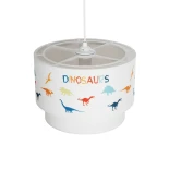 GloboStar® DINO 204-0006 Παιδικό Κρεμαστό Φωτιστικό Φιγούρα Μονόφωτο 1 x E27 IP20 Πολύχρωμο Ύφασμα - Μ30 x Π30 x Υ24cm