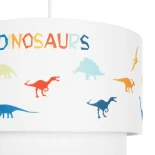 GloboStar® DINO 204-0006 Παιδικό Κρεμαστό Φωτιστικό Φιγούρα Μονόφωτο 1 x E27 IP20 Πολύχρωμο Ύφασμα - Μ30 x Π30 x Υ24cm