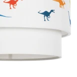 GloboStar® DINO 204-0006 Παιδικό Κρεμαστό Φωτιστικό Φιγούρα Μονόφωτο 1 x E27 IP20 Πολύχρωμο Ύφασμα - Μ30 x Π30 x Υ24cm