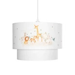 GloboStar® GIRAFFE 204-0007 Παιδικό Κρεμαστό Φωτιστικό Φιγούρα Μονόφωτο 1 x E27 IP20 Πολύχρωμο Ύφασμα - Μ30 x Π30 x Υ24cm