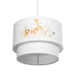 GloboStar® GIRAFFE 204-0007 Παιδικό Κρεμαστό Φωτιστικό Φιγούρα Μονόφωτο 1 x E27 IP20 Πολύχρωμο Ύφασμα - Μ30 x Π30 x Υ24cm