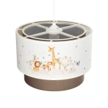 GloboStar® GIRAFFE 204-0008 Παιδικό Κρεμαστό Φωτιστικό Φιγούρα Μονόφωτο 1 x E27 IP20 Πολύχρωμο Ύφασμα - Μ30 x Π30 x Υ24cm