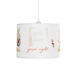 GloboStar® GIRLSCLUB 204-0010 Παιδικό Κρεμαστό Φωτιστικό Φιγούρα Μονόφωτο 1 x E27 IP20 Λευκό Ύφασμα - Μ28 x Π28 x Υ24cm