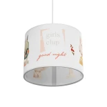 GloboStar® GIRLSCLUB 204-0010 Παιδικό Κρεμαστό Φωτιστικό Φιγούρα Μονόφωτο 1 x E27 IP20 Λευκό Ύφασμα - Μ28 x Π28 x Υ24cm