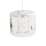 GloboStar® GIRLSCLUB 204-0010 Παιδικό Κρεμαστό Φωτιστικό Φιγούρα Μονόφωτο 1 x E27 IP20 Λευκό Ύφασμα - Μ28 x Π28 x Υ24cm