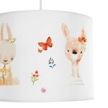 GloboStar® GIRLSCLUB 204-0010 Παιδικό Κρεμαστό Φωτιστικό Φιγούρα Μονόφωτο 1 x E27 IP20 Λευκό Ύφασμα - Μ28 x Π28 x Υ24cm