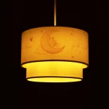 GloboStar® MOON 204-0011 Παιδικό Κρεμαστό Φωτιστικό Φιγούρα Μονόφωτο 1 x E27 IP20 Πολύχρωμο Ύφασμα - Μ30 x Π30 x Υ24cm