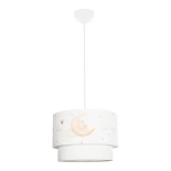 GloboStar® MOON 204-0011 Παιδικό Κρεμαστό Φωτιστικό Φιγούρα Μονόφωτο 1 x E27 IP20 Πολύχρωμο Ύφασμα - Μ30 x Π30 x Υ24cm