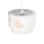GloboStar® MOON 204-0011 Παιδικό Κρεμαστό Φωτιστικό Φιγούρα Μονόφωτο 1 x E27 IP20 Πολύχρωμο Ύφασμα - Μ30 x Π30 x Υ24cm