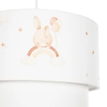 GloboStar® MOON 204-0011 Παιδικό Κρεμαστό Φωτιστικό Φιγούρα Μονόφωτο 1 x E27 IP20 Πολύχρωμο Ύφασμα - Μ30 x Π30 x Υ24cm