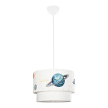 GloboStar® SATURN 204-0012 Παιδικό Κρεμαστό Φωτιστικό Φιγούρα Μονόφωτο 1 x E27 IP20 Πολύχρωμο Ύφασμα - Μ30 x Π30 x Υ24cm