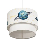 GloboStar® SATURN 204-0012 Παιδικό Κρεμαστό Φωτιστικό Φιγούρα Μονόφωτο 1 x E27 IP20 Πολύχρωμο Ύφασμα - Μ30 x Π30 x Υ24cm