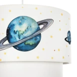 GloboStar® SATURN 204-0012 Παιδικό Κρεμαστό Φωτιστικό Φιγούρα Μονόφωτο 1 x E27 IP20 Πολύχρωμο Ύφασμα - Μ30 x Π30 x Υ24cm