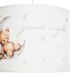 GloboStar® MOON 204-0013 Παιδικό Κρεμαστό Φωτιστικό Φιγούρα Μονόφωτο 1 x E27 IP20 Πολύχρωμο Ύφασμα - Μ28 x Π28 x Υ24cm