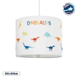 GloboStar® DINO 204-0014 Παιδικό Κρεμαστό Φωτιστικό Φιγούρα Μονόφωτο 1 x E27 IP20 Πολύχρωμο Ύφασμα - Μ28 x Π28 x Υ24cm