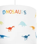 GloboStar® DINO 204-0014 Παιδικό Κρεμαστό Φωτιστικό Φιγούρα Μονόφωτο 1 x E27 IP20 Πολύχρωμο Ύφασμα - Μ28 x Π28 x Υ24cm