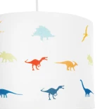 GloboStar® DINO 204-0014 Παιδικό Κρεμαστό Φωτιστικό Φιγούρα Μονόφωτο 1 x E27 IP20 Πολύχρωμο Ύφασμα - Μ28 x Π28 x Υ24cm