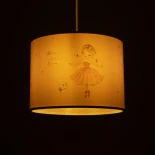 GloboStar® BALLERINA 204-0015 Παιδικό Κρεμαστό Φωτιστικό Φιγούρα Μονόφωτο 1 x E27 IP20 Ροζ Ύφασμα - Μ28 x Π28 x Υ24cm