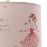 GloboStar® BALLERINA 204-0015 Παιδικό Κρεμαστό Φωτιστικό Φιγούρα Μονόφωτο 1 x E27 IP20 Ροζ Ύφασμα - Μ28 x Π28 x Υ24cm