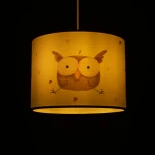GloboStar® OWL 204-0017 Παιδικό Κρεμαστό Φωτιστικό Φιγούρα Μονόφωτο 1 x E27 IP20 Λευκό Ύφασμα - Μ28 x Π28 x Υ24cm