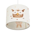 GloboStar® OWL 204-0017 Παιδικό Κρεμαστό Φωτιστικό Φιγούρα Μονόφωτο 1 x E27 IP20 Λευκό Ύφασμα - Μ28 x Π28 x Υ24cm