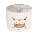 GloboStar® OWL 204-0017 Παιδικό Κρεμαστό Φωτιστικό Φιγούρα Μονόφωτο 1 x E27 IP20 Λευκό Ύφασμα - Μ28 x Π28 x Υ24cm