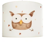 GloboStar® OWL 204-0017 Παιδικό Κρεμαστό Φωτιστικό Φιγούρα Μονόφωτο 1 x E27 IP20 Λευκό Ύφασμα - Μ28 x Π28 x Υ24cm